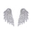 Crofta 2 Pairs Fashion Women Angel Feather Wing Earrings Rhinestone Dangle Ear Stud