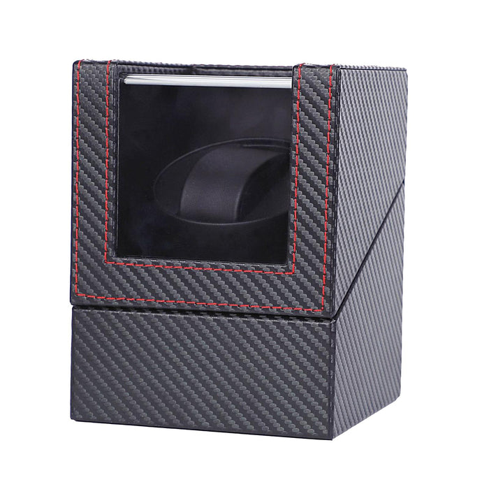 Crofta Mini Battery Powered Automatic Watch Winder Winding Box for Mechanical Watch Fiber Black