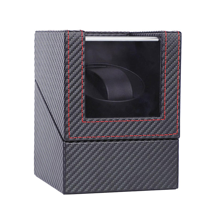 Crofta Mini Battery Powered Automatic Watch Winder Winding Box for Mechanical Watch Fiber Black