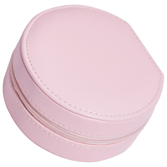 Crofta Jewelry Storage Case Multi-Layer Round with Mirror for Necklace Gifts Girls pink