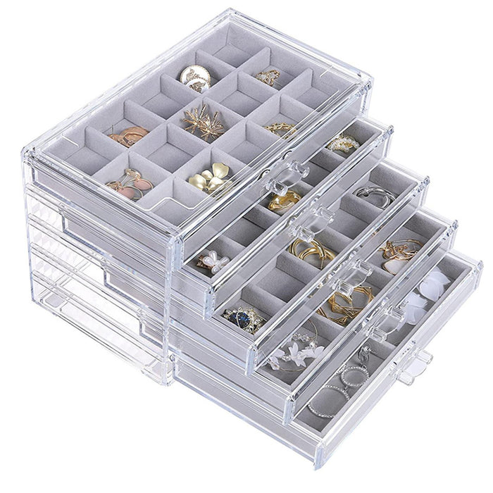 Crofta 75 Grids Earring Storage Organizer Display Case for Necklace Women Girls