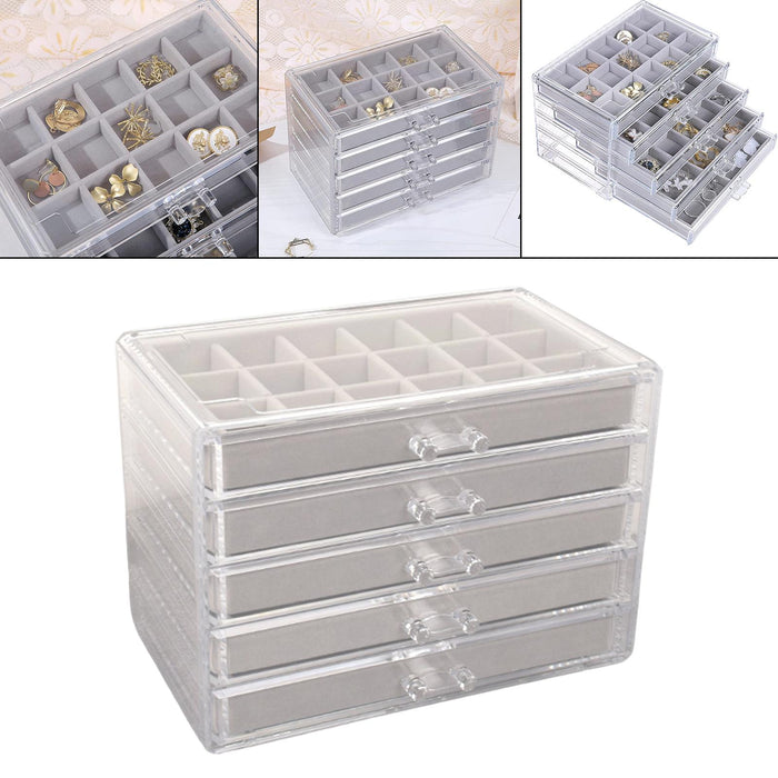 Crofta 75 Grids Earring Storage Organizer Display Case for Necklace Women Girls