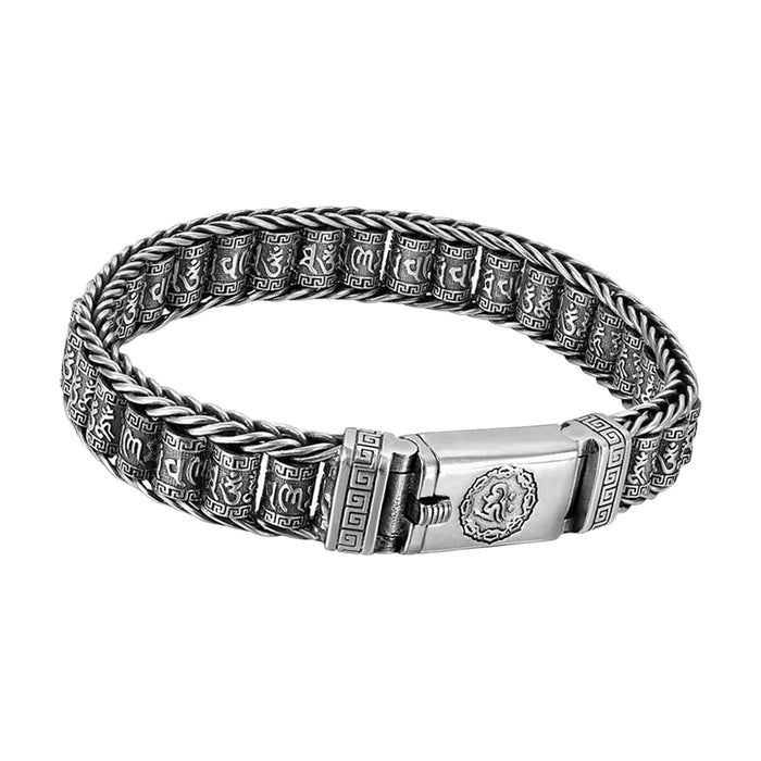 Crofta Mantra Bracelet Charm Retro Style Prayer Wheel Bracelet for Unisex Women Men 22cm