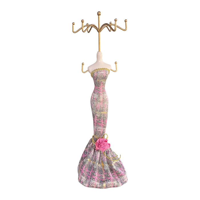 Crofta Princess Dress Mannequin Jewelry Display Stand Rack for Apartment Girls 12cmx38cm