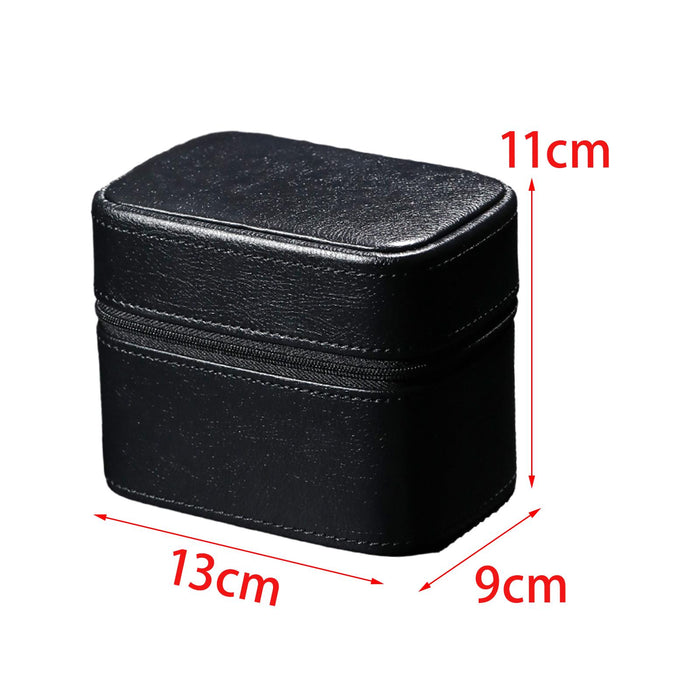 Crofta Watch Jewelry Box Container Watch Storage Travel Case Jewelry Organizer Case Black