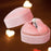 Crofta Heart Shape Ring Bearer Box Gift Box Jewelry Storage Box Durable Ring Holder Pink