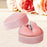 Crofta Heart Shape Ring Bearer Box Gift Box Jewelry Storage Box Durable Ring Holder Pink