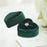 Crofta Heart Shape Ring Bearer Box Gift Box Jewelry Storage Box Durable Ring Holder Green