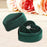 Crofta Heart Shape Ring Bearer Box Gift Box Jewelry Storage Box Durable Ring Holder Green