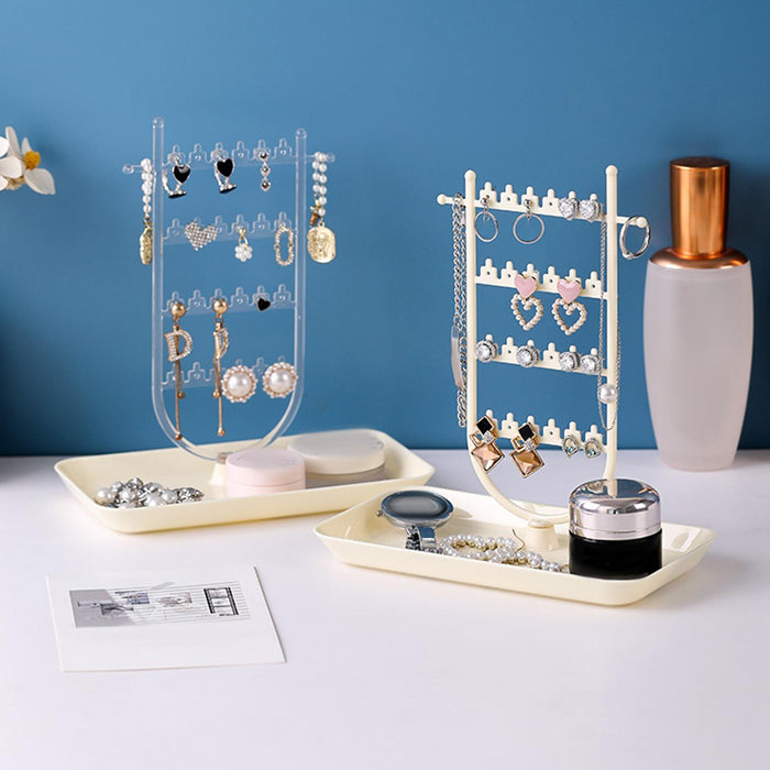 Crofta Earrings Organizer Earring Holder Stand Ear Studs Rack Jewelry Display Stand Clear