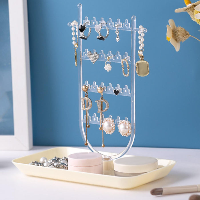 Crofta Earrings Organizer Earring Holder Stand Ear Studs Rack Jewelry Display Stand Clear