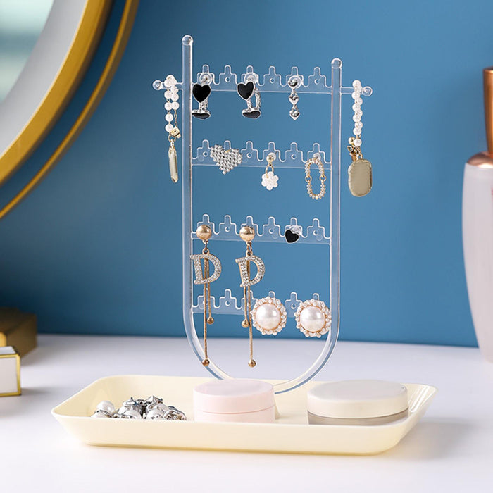 Crofta Earrings Organizer Earring Holder Stand Ear Studs Rack Jewelry Display Stand Clear