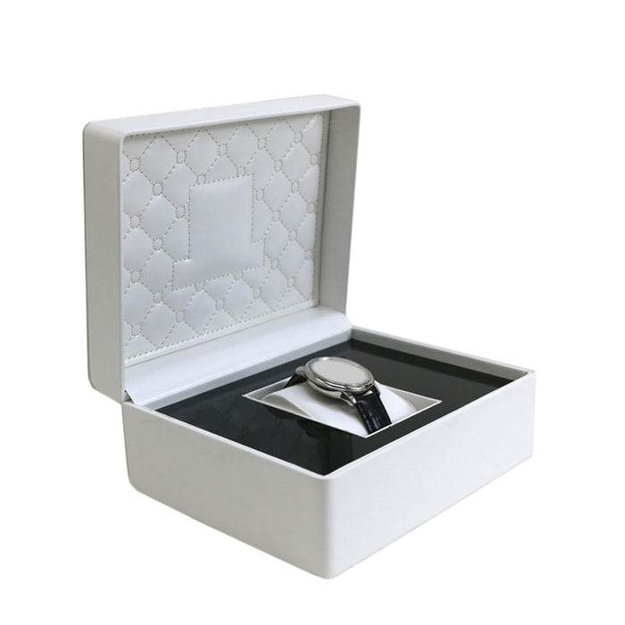 Crofta Single Watch Storage Box Organizer Luxury for Wristwatches and Smart Watches white