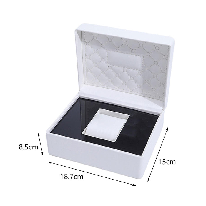 Crofta Single Watch Storage Box Organizer Luxury for Wristwatches and Smart Watches white