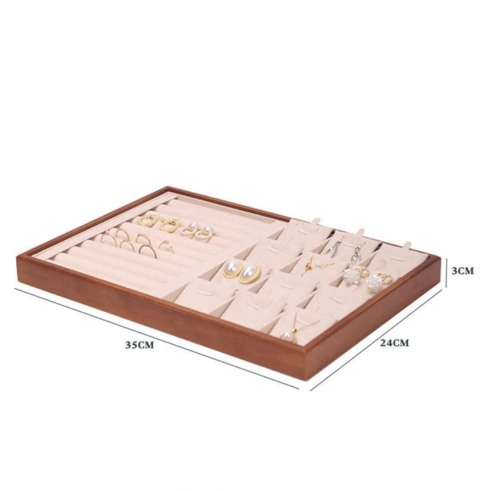 Crofta Jewelry Organizer Tray Jewelry Tray Container for Bracelet Pendants Necklace Beige