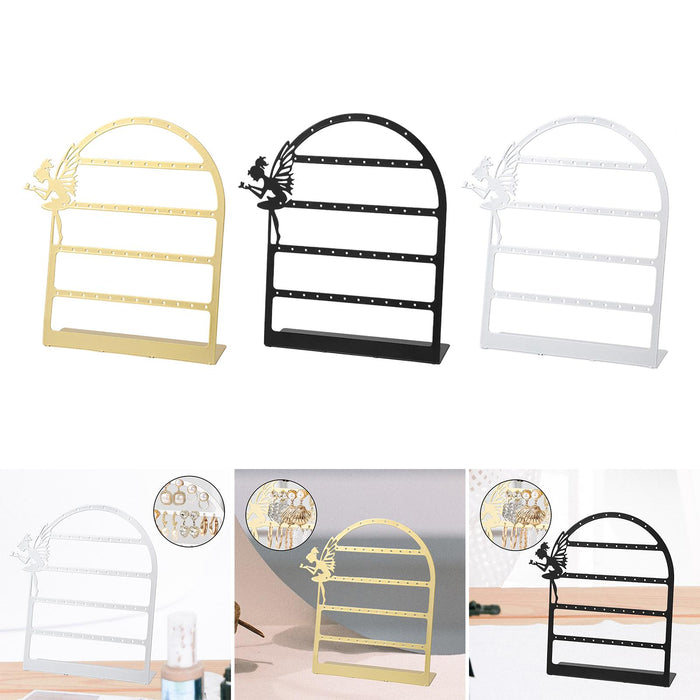 Crofta Earring Display Stand Jewelry Storage Rack Ear Stud Holder for Tabletop Home Golden