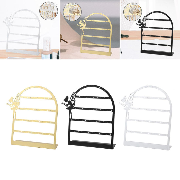 Crofta Earring Display Stand Jewelry Storage Rack Ear Stud Holder for Tabletop Home Golden