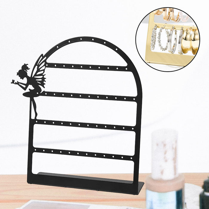 Crofta Earring Display Stand Jewelry Storage Rack Ear Stud Holder for Tabletop Home Black