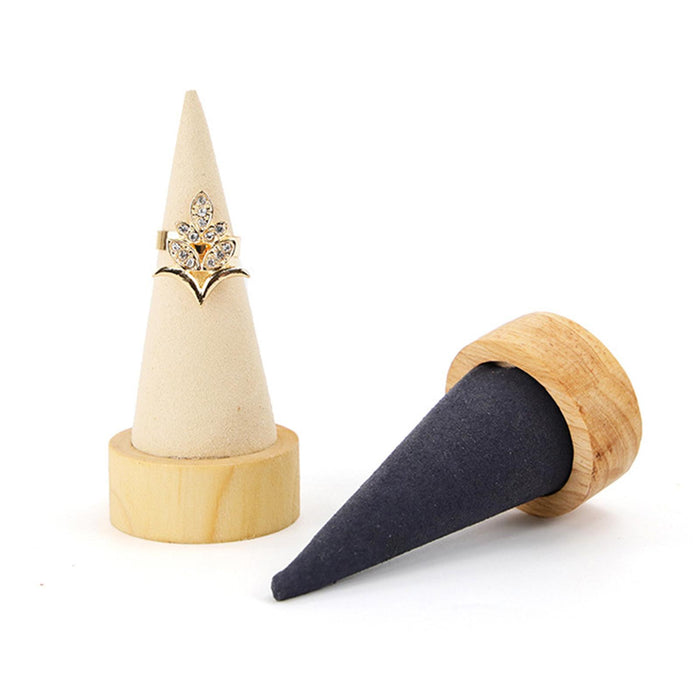 Crofta Cone Shaped Rings Holder Jewelry Holder for Retail Stores Countertop Selling dark gray