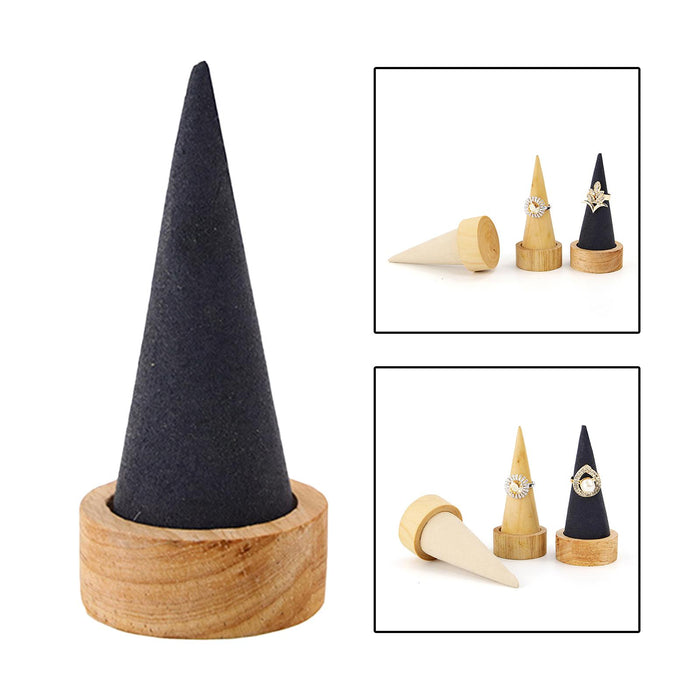 Crofta Cone Shaped Rings Holder Jewelry Holder for Retail Stores Countertop Selling dark gray