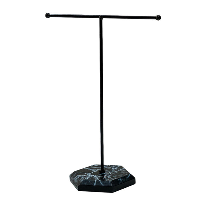 Crofta T Bar Jewelry Stand Display Jewelry Organizer Holder for Shopping Mall Props Black Black Base