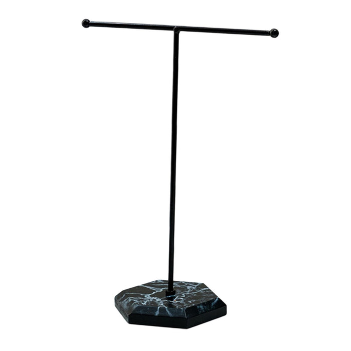 Crofta T Bar Jewelry Stand Display Jewelry Organizer Holder for Shopping Mall Props Black Black Base