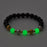 Crofta Luminous Bracelet Ball Beads Bracelet Women Couples Stylish Elastic Bracelet Yellow and Green