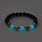 Crofta Luminous Bracelet Ball Beads Bracelet Women Couples Stylish Elastic Bracelet Blue