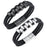 Crofta Braided Bracelet Gift Punk Rock Tribal Cuff Bracelet for Men Women Boyfriend Steel color