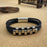 Crofta Braided Bracelet Gift Punk Rock Tribal Cuff Bracelet for Men Women Boyfriend Steel color