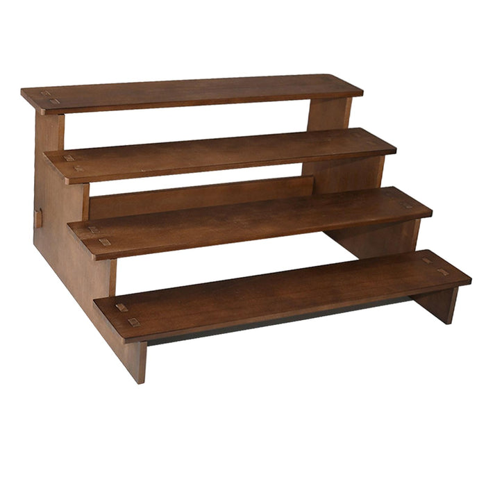 Crofta Wooden Display Riser Shelf Decor Jewelry Rack for Sculptures Ornaments Dolls 4 Layer 40cm