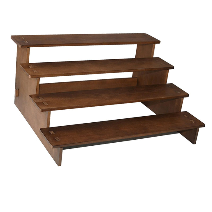 Crofta Wooden Display Riser Shelf Decor Jewelry Rack for Sculptures Ornaments Dolls 4 Layer 40cm