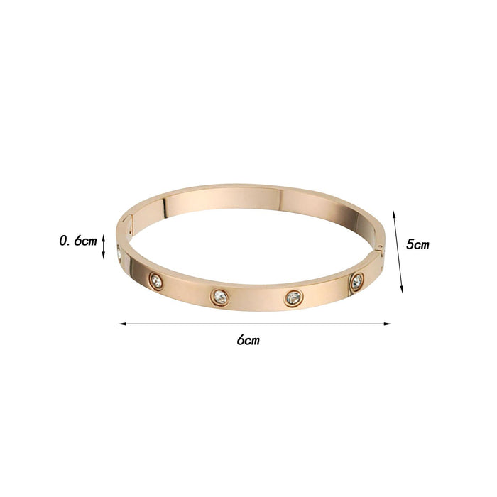 Crofta 5Pcs Bangle Bracelet Wrist Cuff Bracelet for Thanksgiving Engagement Wedding Rose Gold