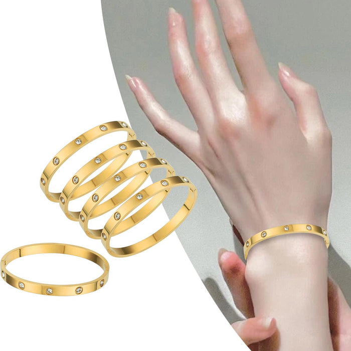 Crofta 5Pcs Bangle Bracelet Wrist Cuff Bracelet for Thanksgiving Engagement Wedding Gold