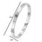 Crofta Stylish Stainless Steel Bangle Bracelet for Women Men Decorative Bangle Cuff Silver