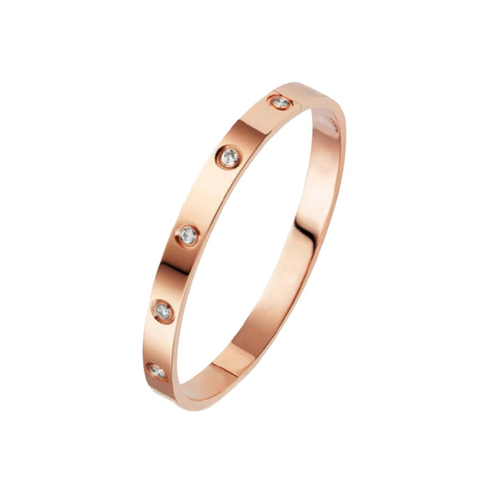 Crofta Stylish Stainless Steel Bangle Bracelet for Women Men Decorative Bangle Cuff Rose Gold