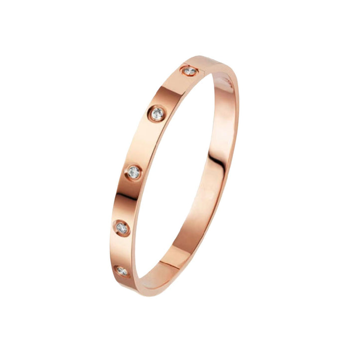 Crofta Stylish Stainless Steel Bangle Bracelet for Women Men Decorative Bangle Cuff Rose Gold