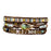 Crofta Women Ethnic PU Leather Wrap Bracelet Multi Layer Charm Unique Bead Bracelet Style A