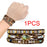 Crofta Women Ethnic PU Leather Wrap Bracelet Multi Layer Charm Unique Bead Bracelet Style A