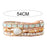 Crofta Women Ethnic PU Leather Wrap Bracelet Multi Layer Charm Unique Bead Bracelet Style B