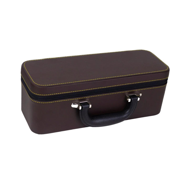 Crofta Bracelet Storage Box Fashionable Simple Shows Portable PU Leather Bangle Box Brown