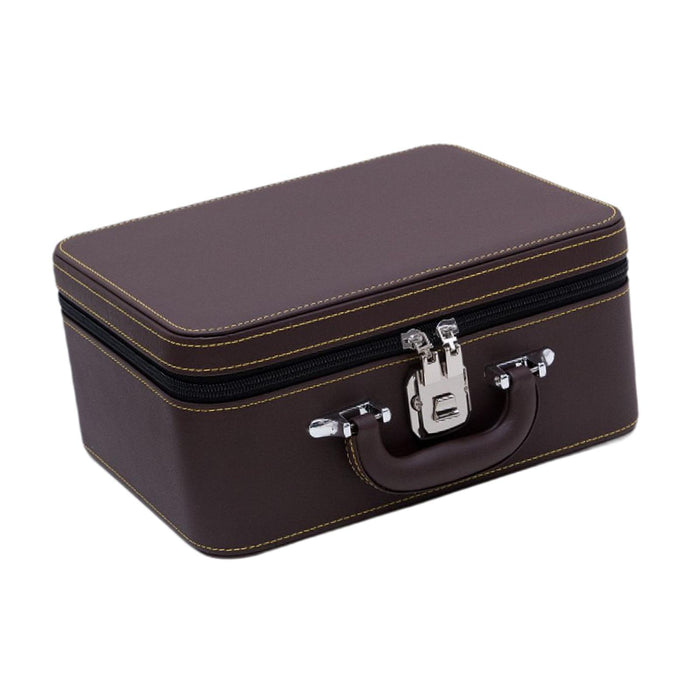 Crofta Jewelry Organizer Box Jewelry Organizer Storage Case for Rings Necklace Pins Coffee