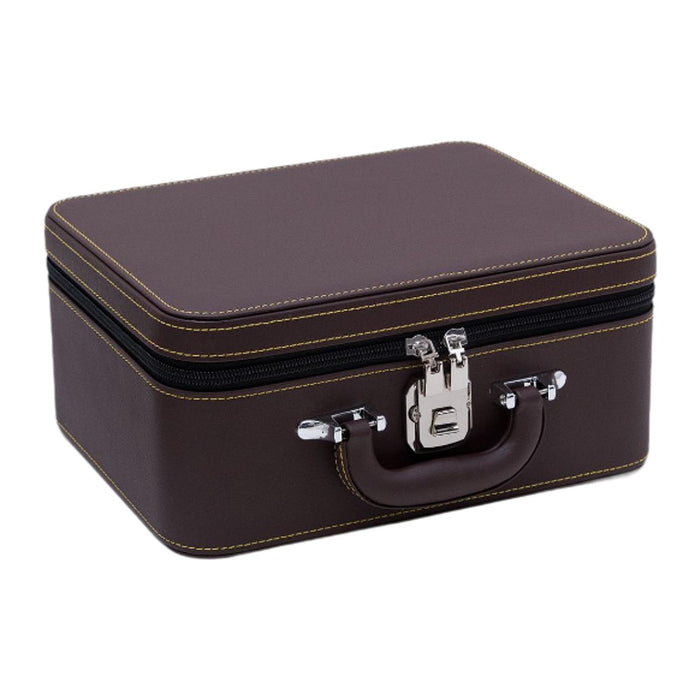 Crofta Jewelry Organizer Box Jewelry Organizer Storage Case for Rings Necklace Pins Coffee