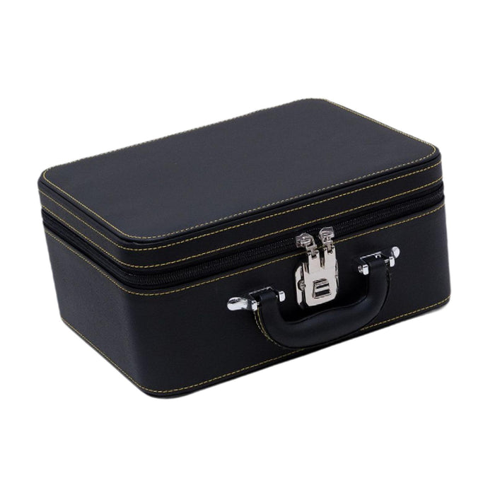 Crofta Jewelry Organizer Box Jewelry Organizer Storage Case for Rings Necklace Pins Black