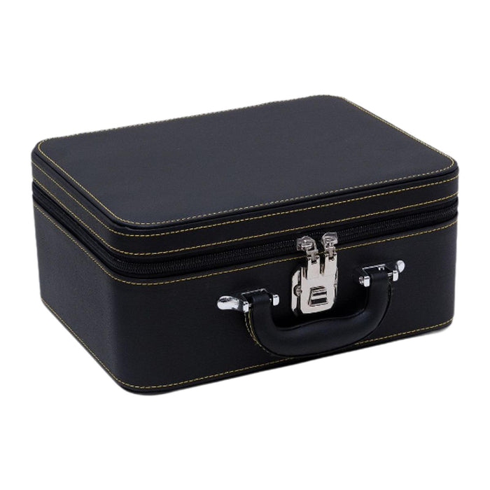 Crofta Jewelry Organizer Box Jewelry Organizer Storage Case for Rings Necklace Pins Black