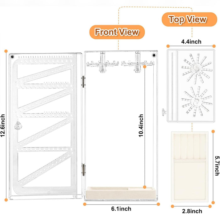 Crofta Acrylic Necklace Holder Stand Organizer for Centerpiece with Rings Tray