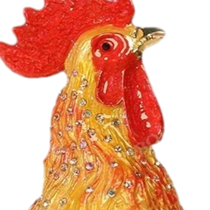 Crofta Rooster Trinket Box Enameled Jewelry Box for Bedroom Pendant Charms Earrings