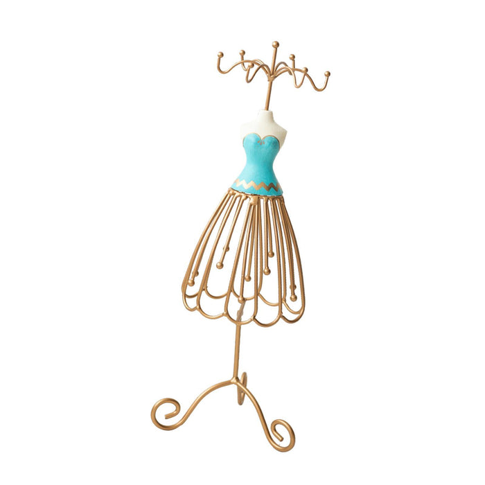 Crofta Princess Jewelry Display Stand for Countertop Bedroom Dressing Room Cyan Blue