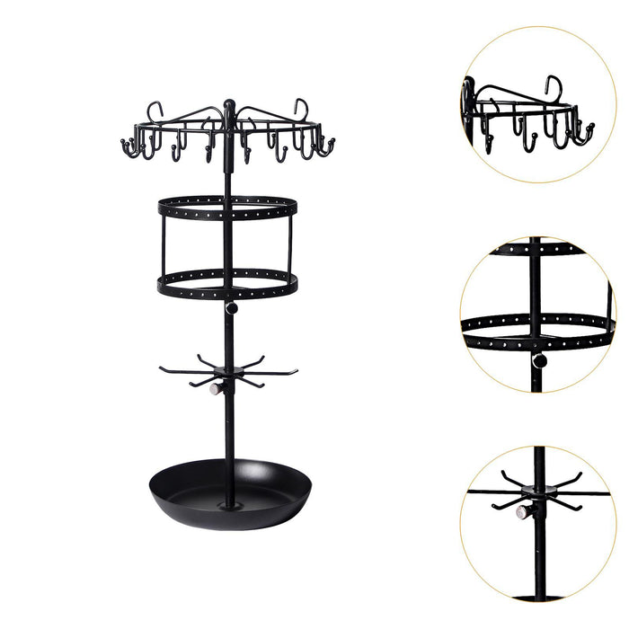 Crofta Earring Holder Rotatable Earring Tree Organizer Stand for Countertop Keyring