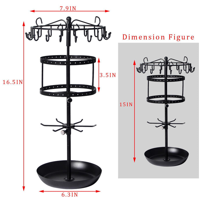 Crofta Earring Holder Rotatable Earring Tree Organizer Stand for Countertop Keyring